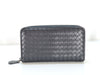 BOTTEGA VENETA Bottega Intrecciato Round Zip Long Wallet Black Wallet