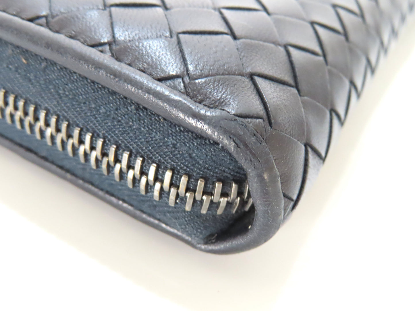 BOTTEGA VENETA Bottega Intrecciato Round Zip Long Wallet Black Wallet