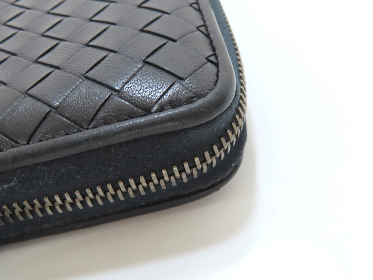 BOTTEGA VENETA Bottega Intrecciato Round Zip Long Wallet Black Wallet
