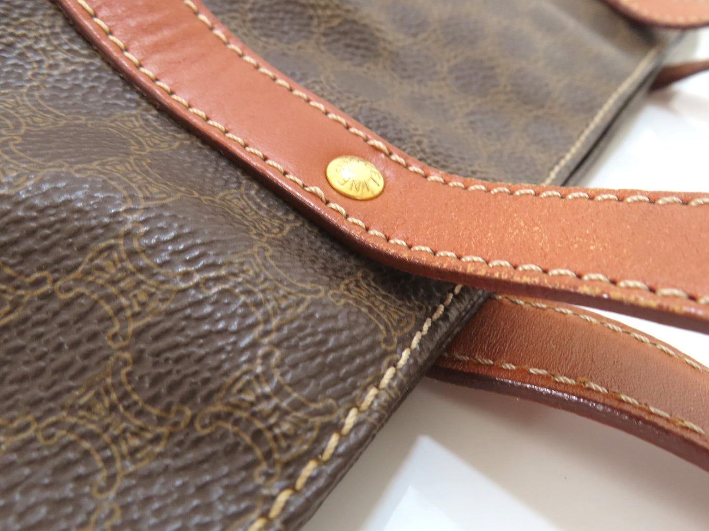 CELINE Macadam Tote Bag Brown Bag