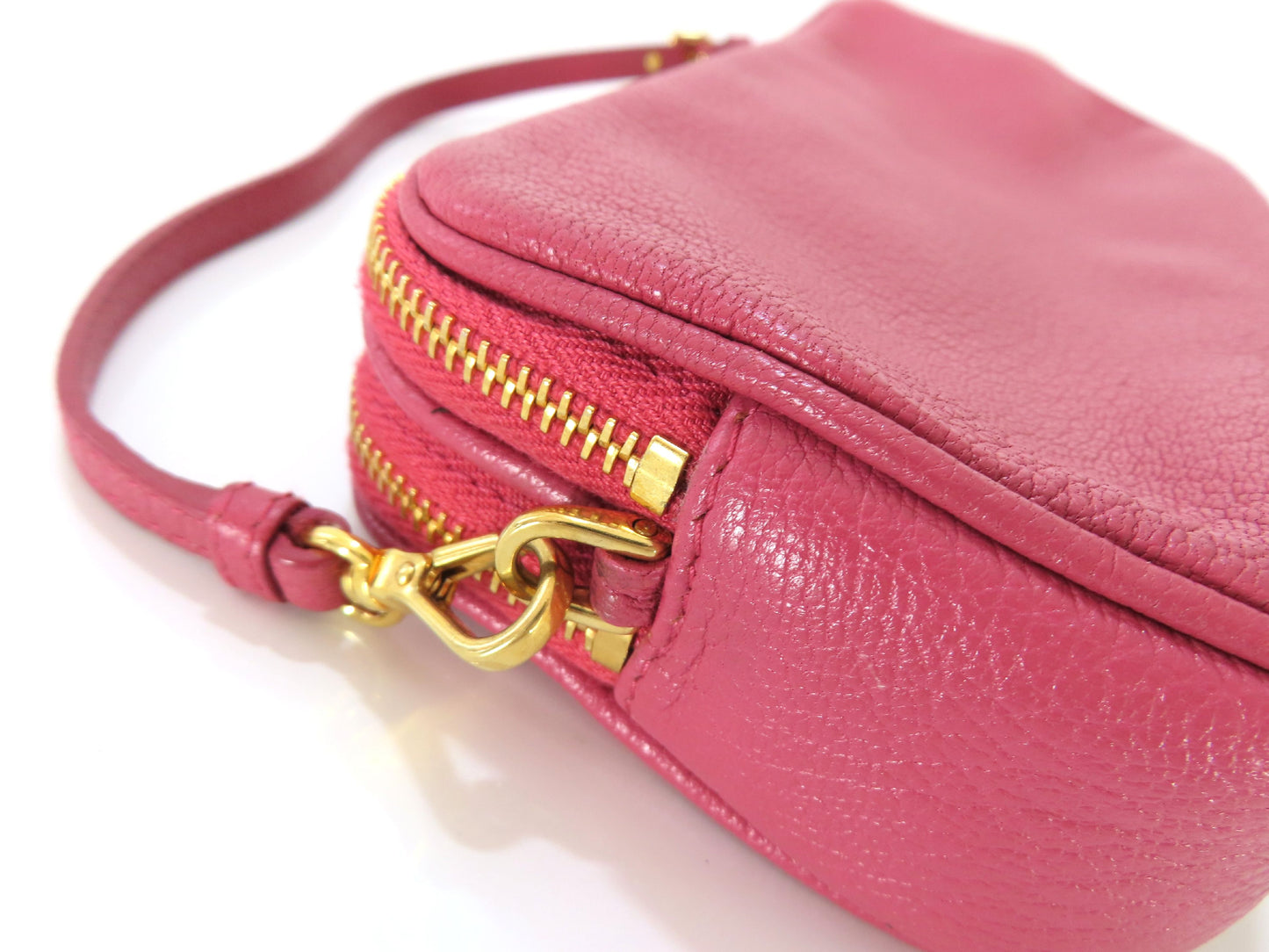Miu Miu Madras Mini Shoulder Pouch, Goatskin, Pink, 197B Bag