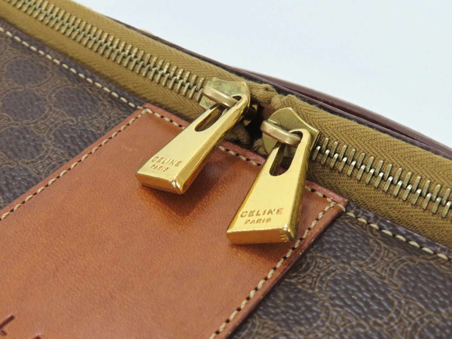 CELINE Macadam Logo Embossed Business Bag Brown