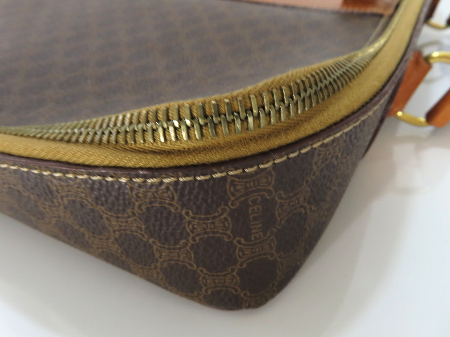 CELINE Macadam Logo Embossed Business Bag Brown