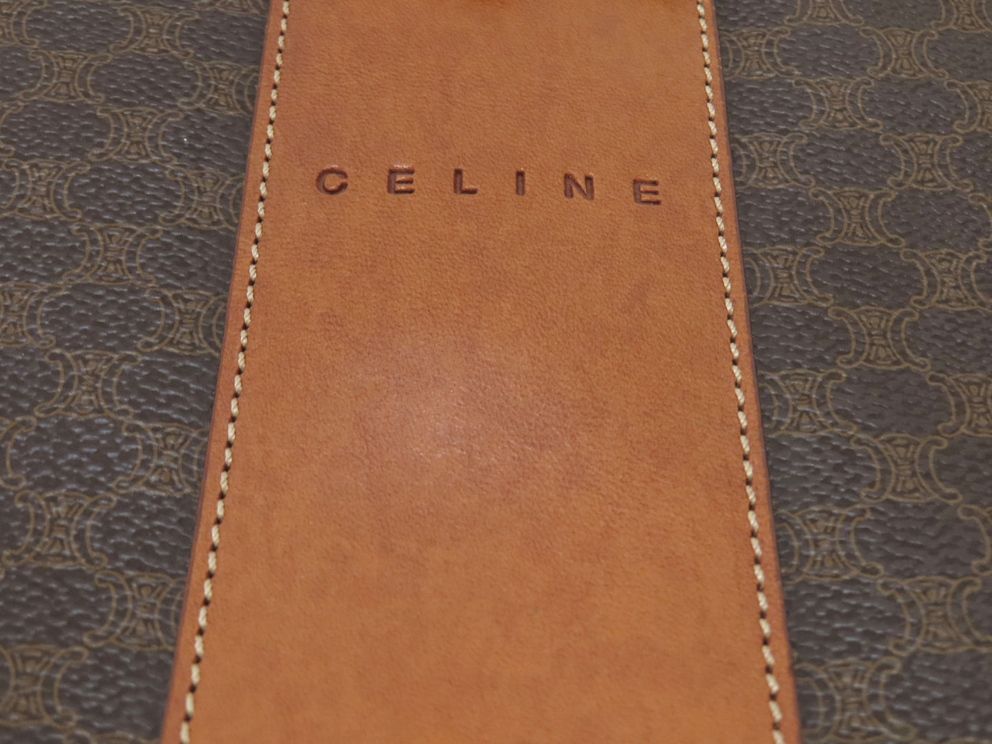 CELINE Macadam Logo Embossed Business Bag Brown