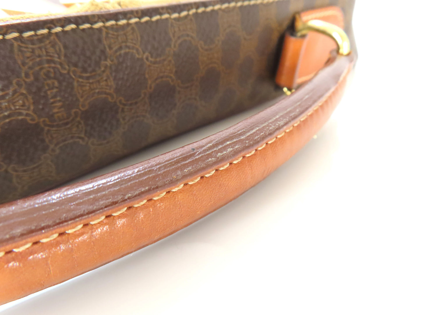 CELINE Macadam Logo Embossed Business Bag Brown