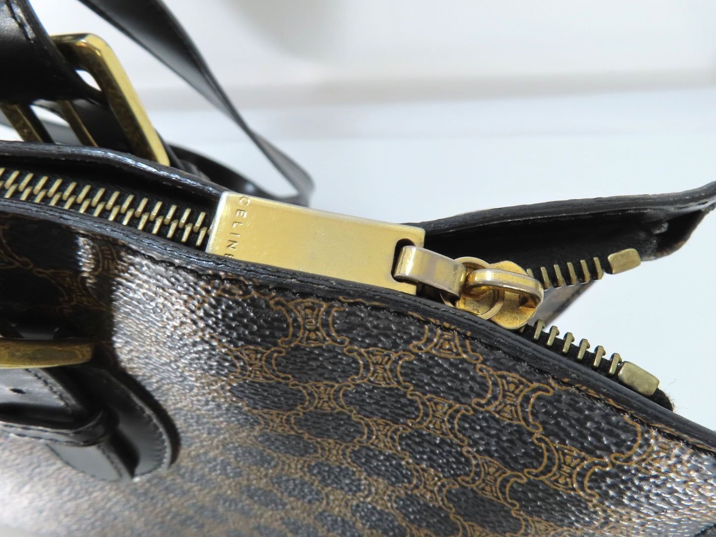 CELINE PVC Macadam Tote Bag in Black