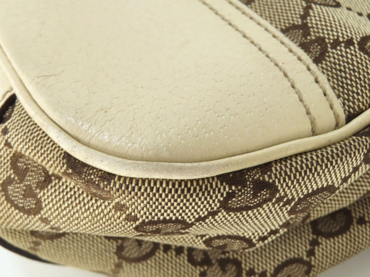 GUCCI GG Canvas Princess Ribbon Tote Bag, Beige, 163805, Handbag