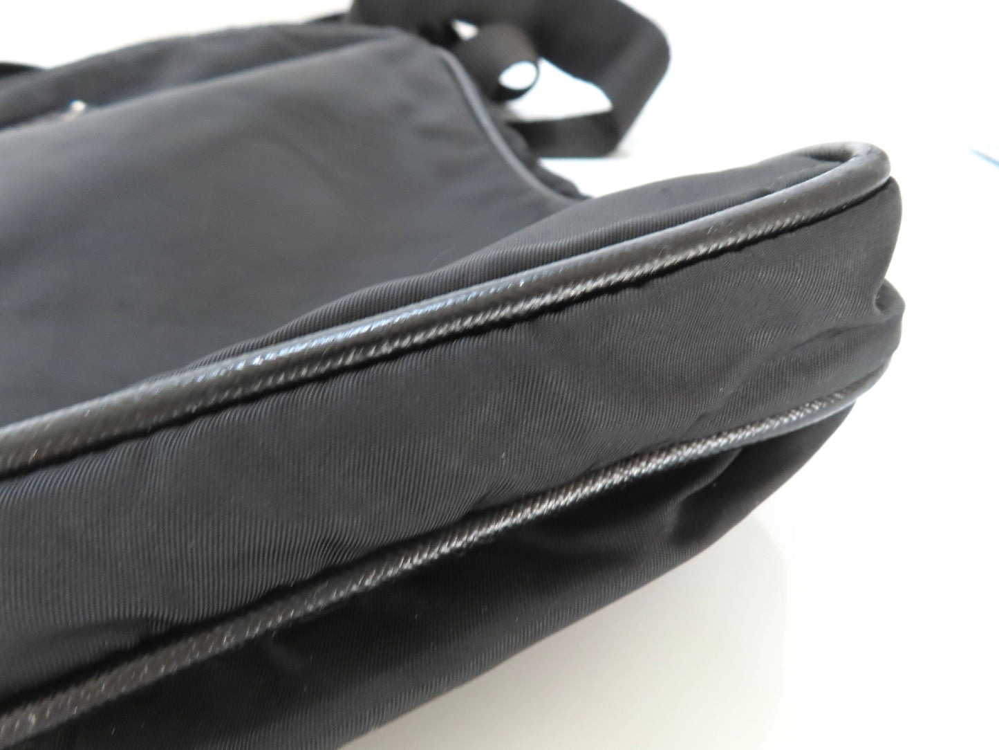 PRADA Nylon Prada Tessuto Logo Plate Shoulder Bag Black VA0251 Shoulder Bag