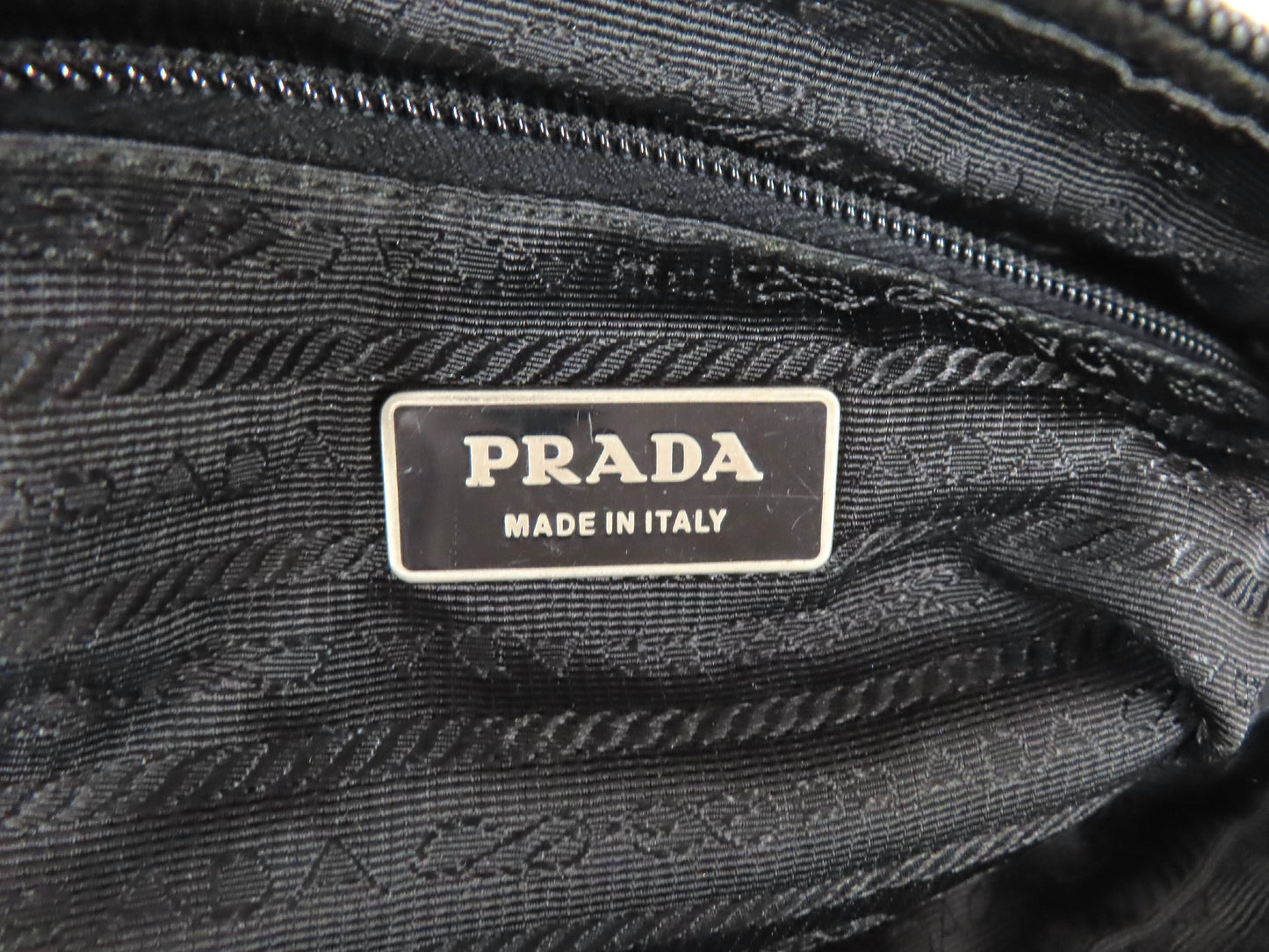 PRADA Nylon Prada Tessuto Logo Plate Shoulder Bag Black VA0251 Shoulder Bag
