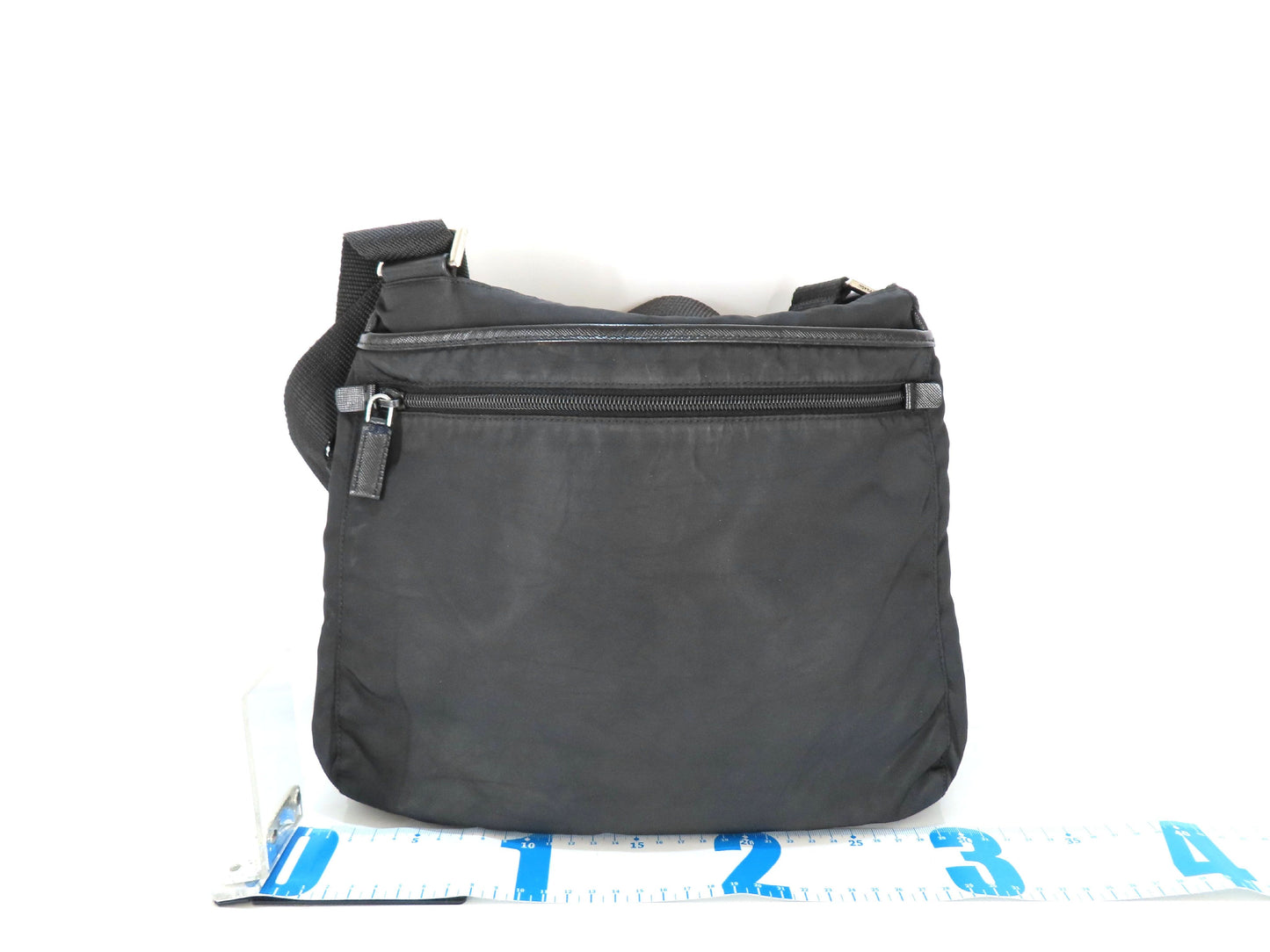 PRADA Nylon Prada Tessuto Logo Plate Shoulder Bag Black VA0251 Shoulder Bag