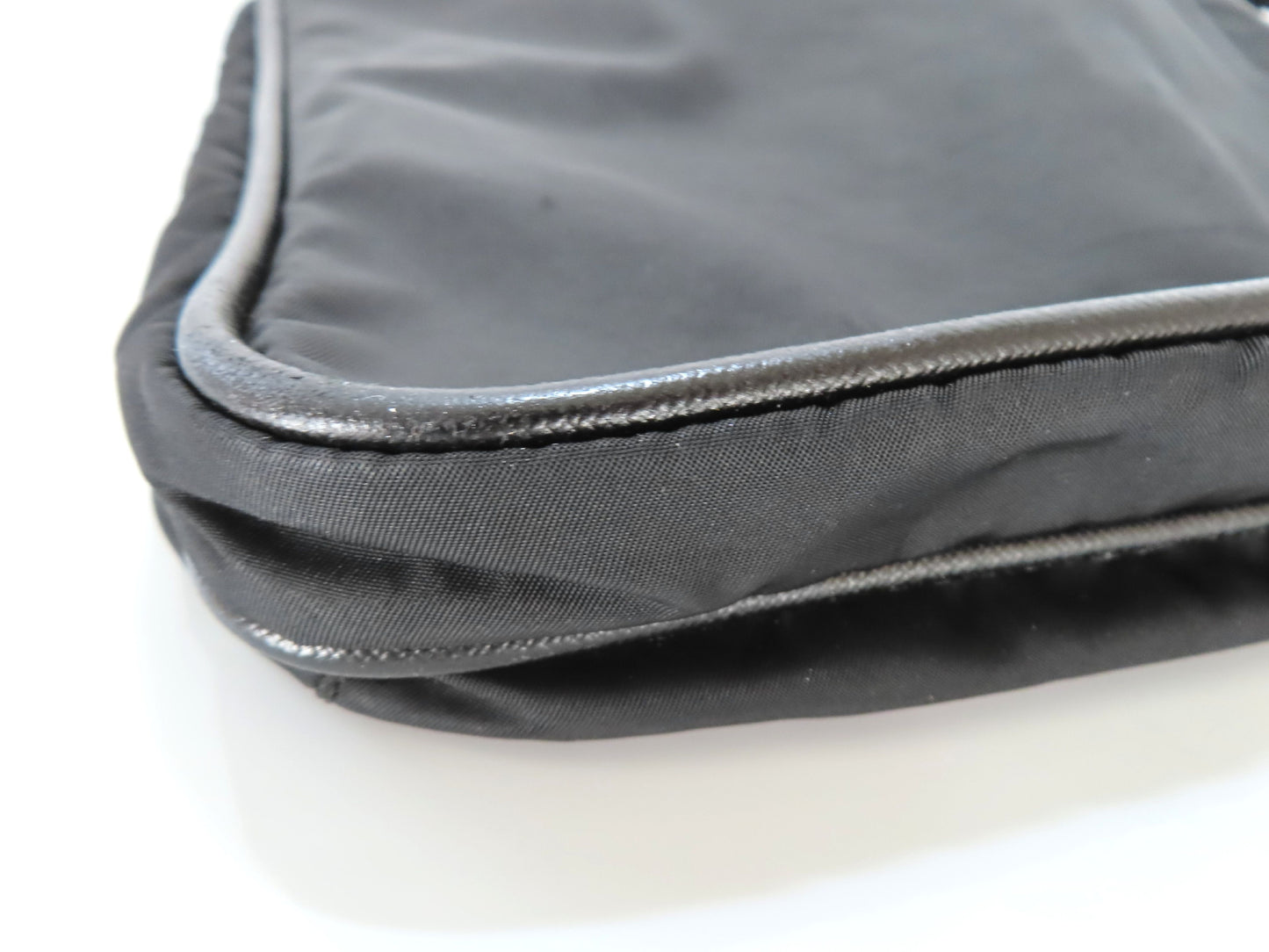PRADA Nylon Prada Tessuto Logo Plate Shoulder Bag Black VA0251 Shoulder Bag