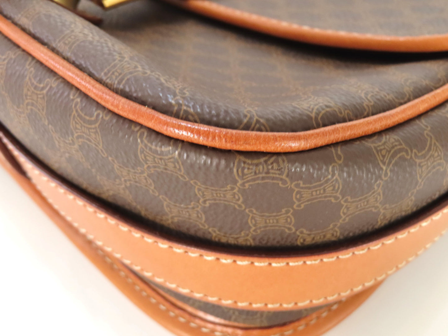 CELINE Macadam Shoulder Bag Brown Shoulder Bag
