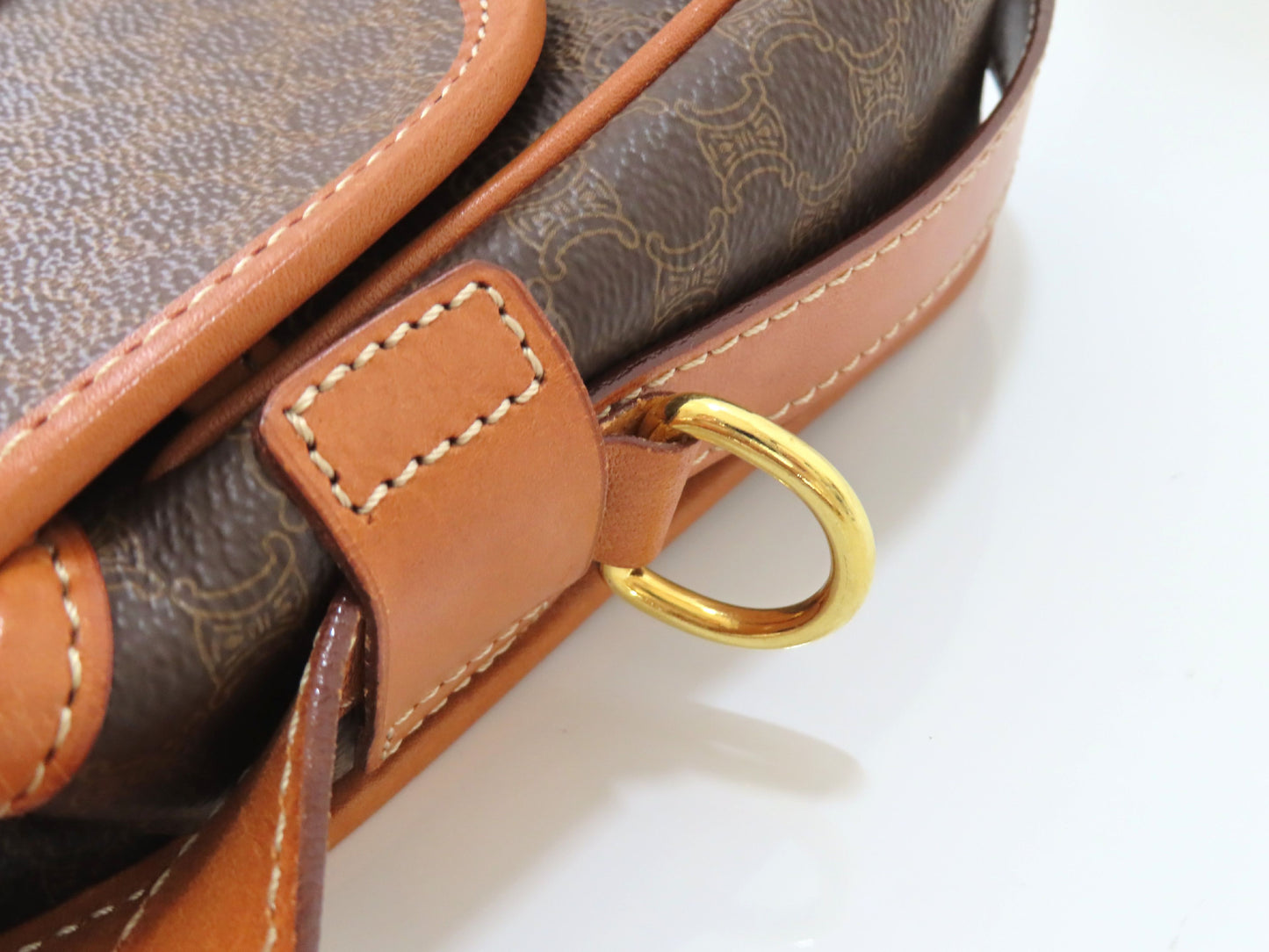 CELINE Macadam Shoulder Bag Brown Shoulder Bag