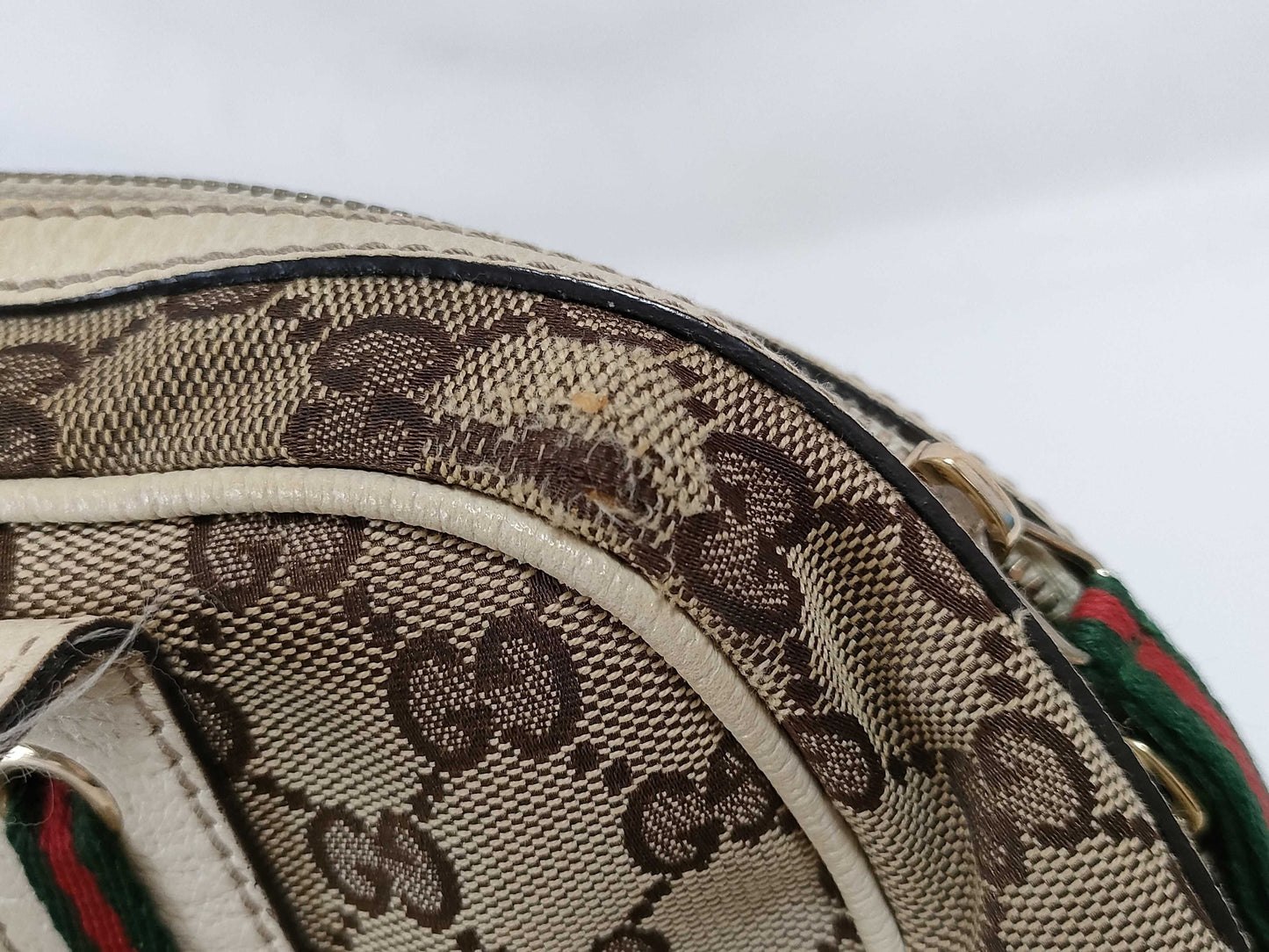 GUCCI GG Canvas GUCCI Mini Boston Handbag