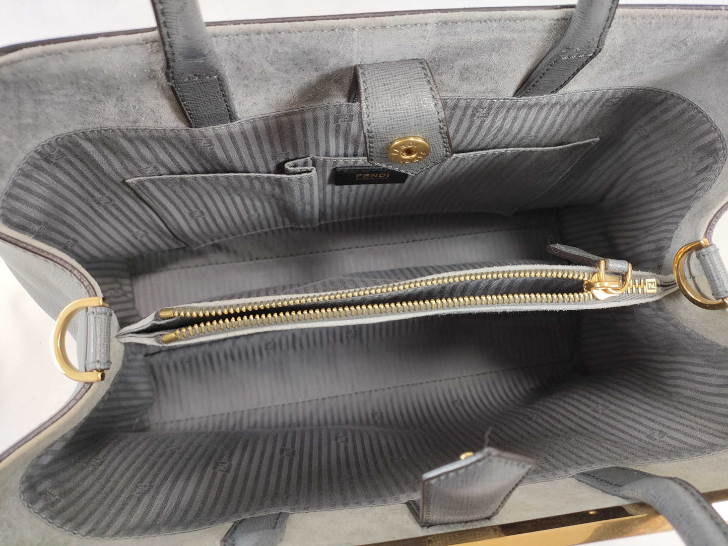 FENDI Two Jours 2-way Handbag Gray A4 8BH250 Handbag
