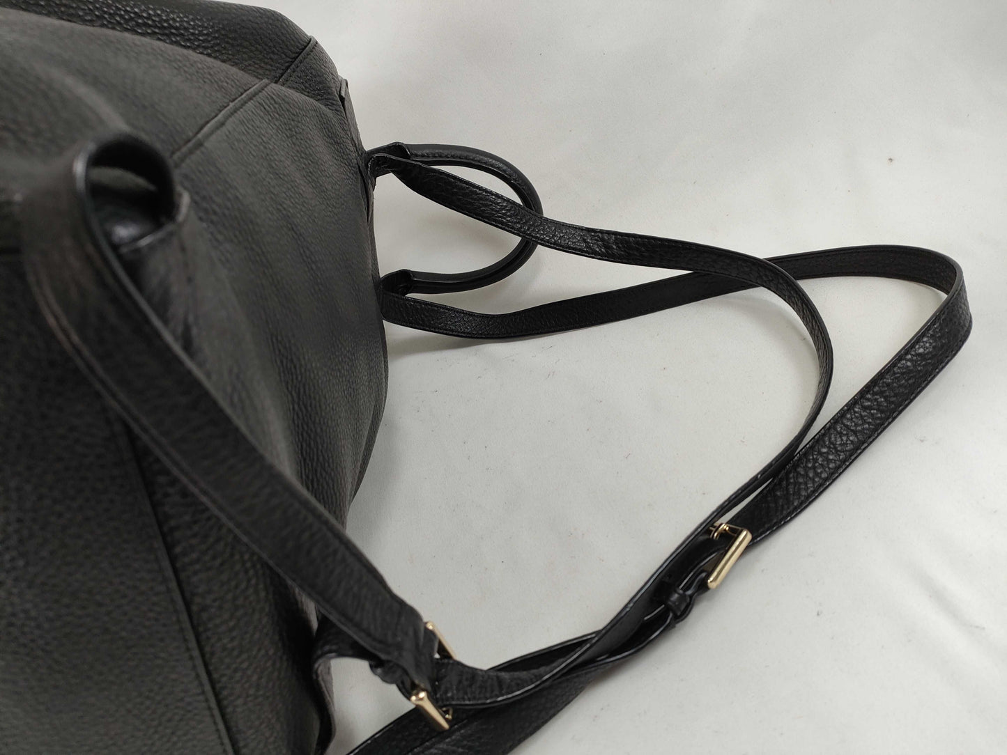 Tory Burch Backpack, Grained Leather, Fits B5, Large Logo, Backpack