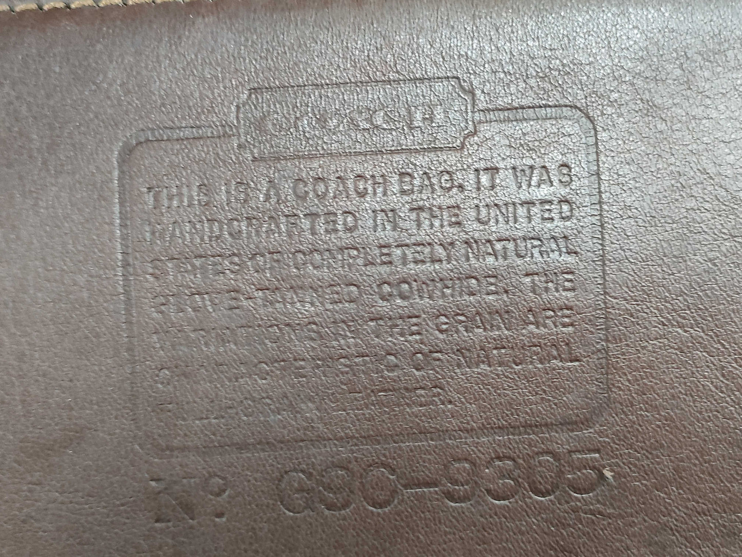 COACH Old Coach Handbag, Glovetanned Leather, Genuine Leather, 9305 Tote Bag