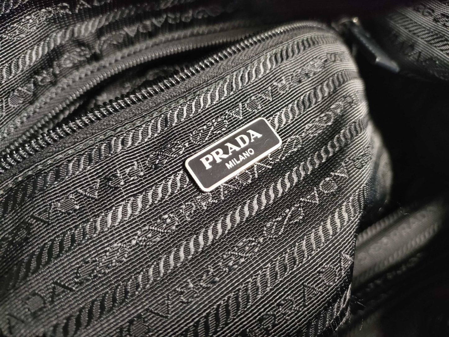 PRADA Nylon Handbag, Black Nylon, BR4377