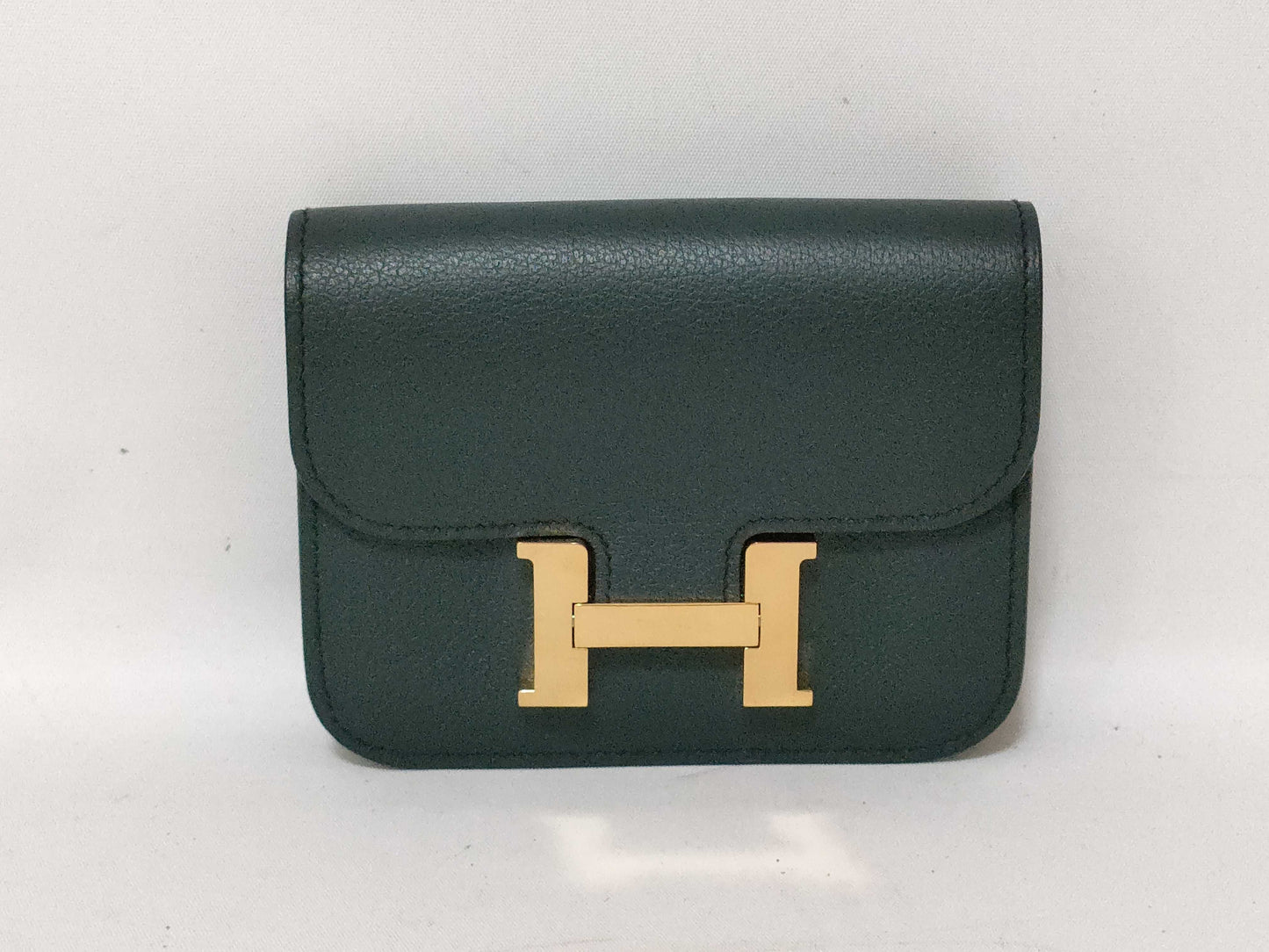 HERMES U Stamp Constance Slim Bicolor Epson Dark Green U Stamp AK 007 08 Wallet