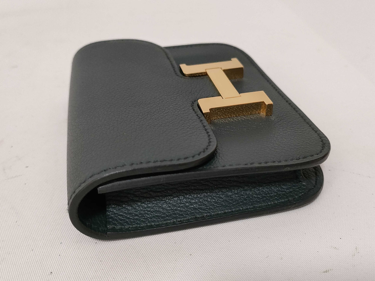 HERMES U Stamp Constance Slim Bicolor Epson Dark Green U Stamp AK 007 08 Wallet