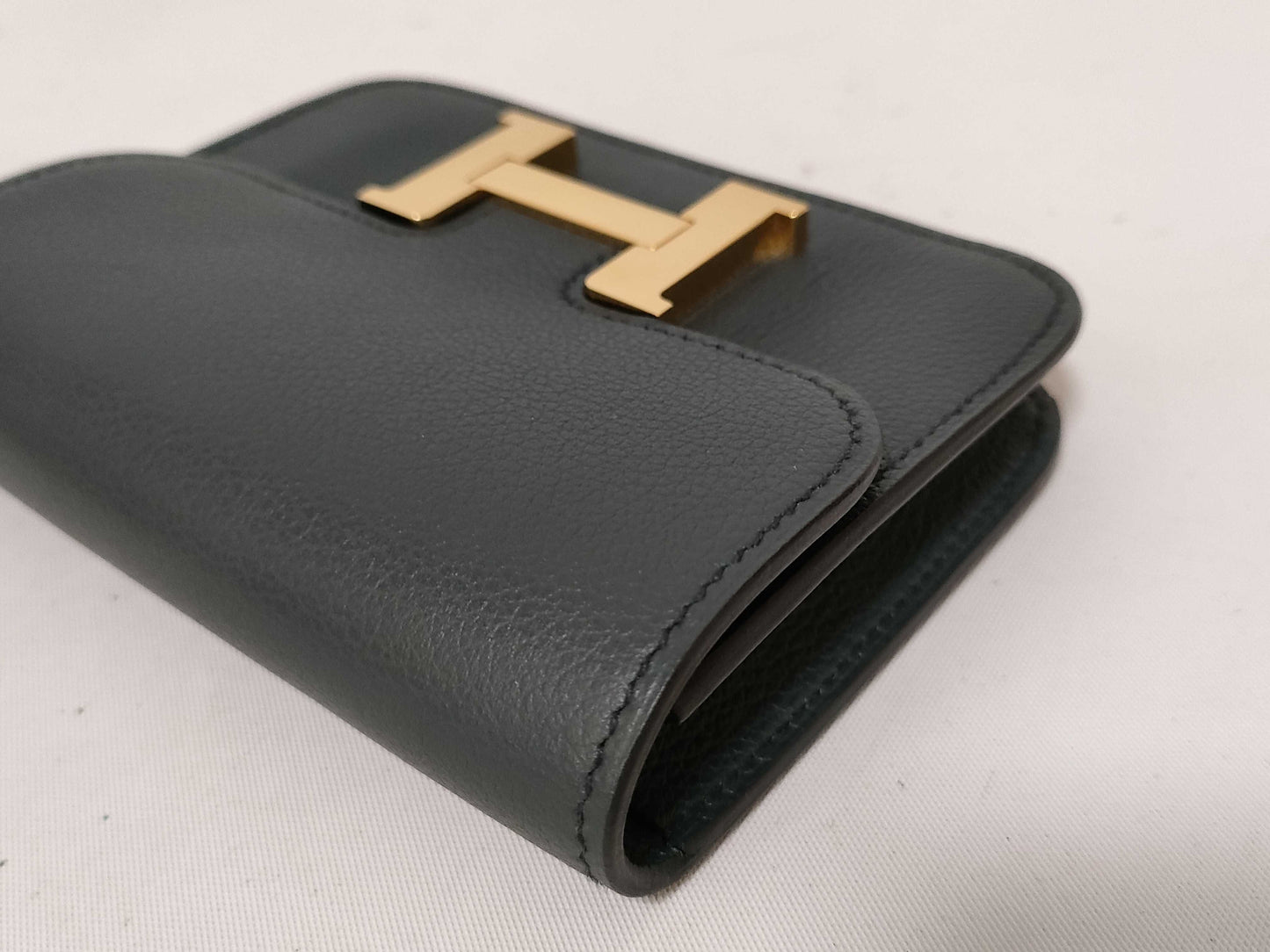HERMES U Stamp Constance Slim Bicolor Epson Dark Green U Stamp AK 007 08 Wallet