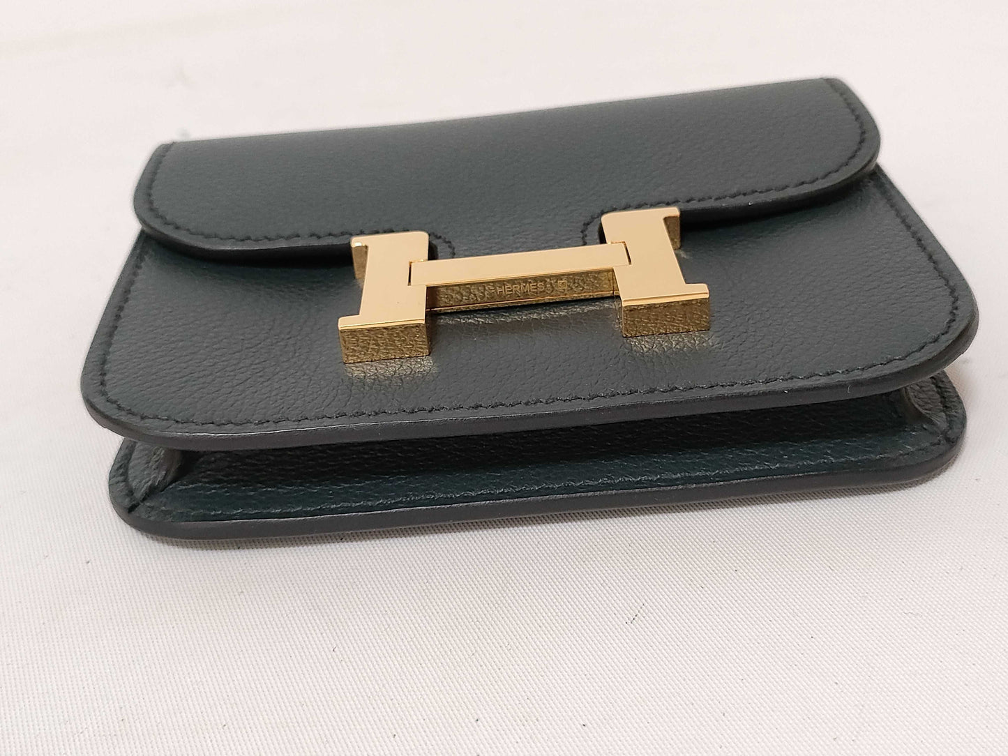 HERMES U Stamp Constance Slim Bicolor Epson Dark Green U Stamp AK 007 08 Wallet