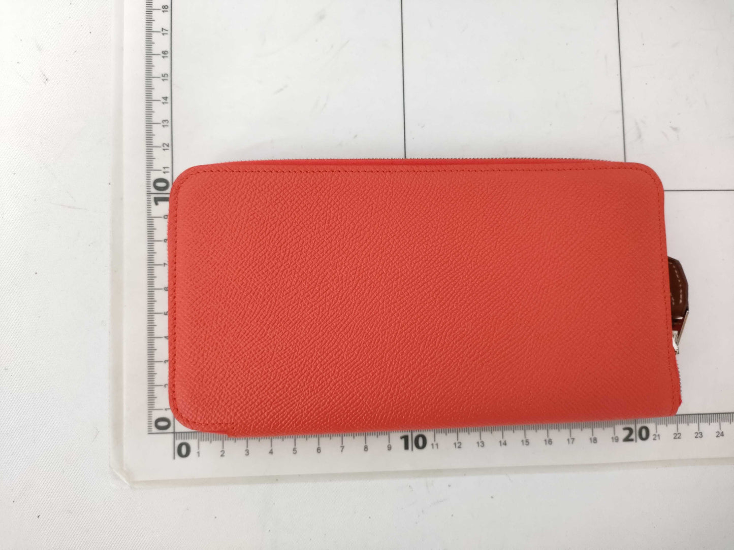 HERMES C Stamp Zippy Wallet Azap Long Silk-in Leather Orange C Stamp Wallet