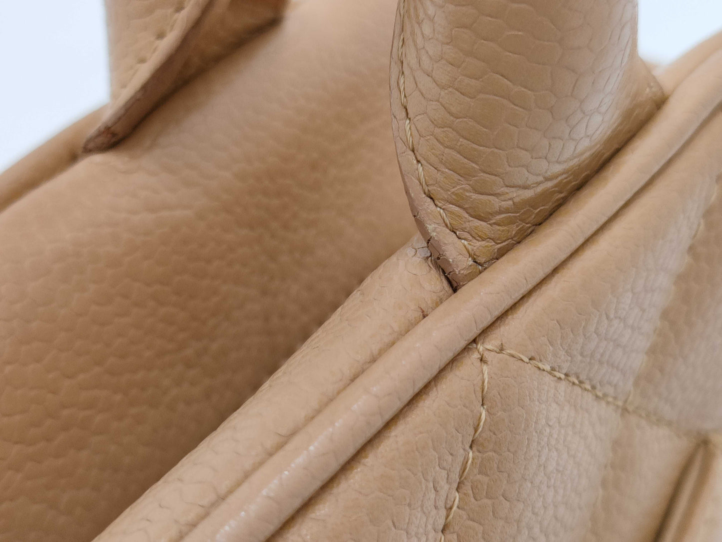 CHANEL Caviar Skin Matelasse Mini Boston Bag A20996 Beige 9105103 Handbag