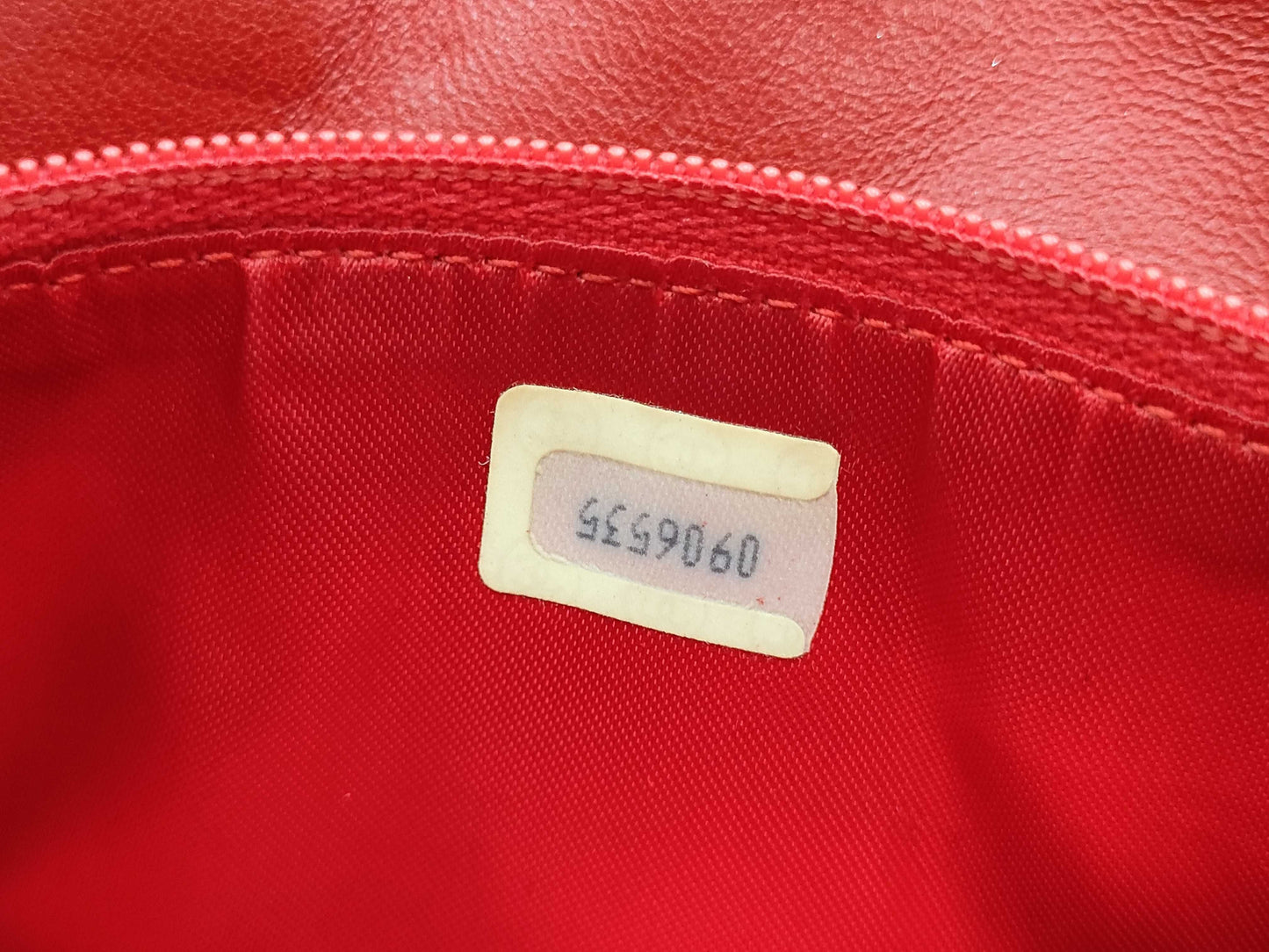 CHANEL Matelasse Fringe Chain Shoulder Bag, Red, Lamb, 0906535