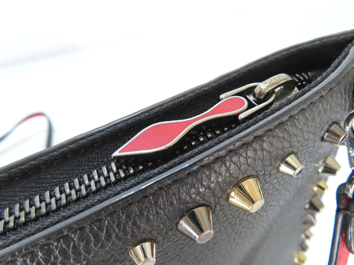 Christian Louboutin Studded Shoulder Bag/Clutch Bag in Black Leather