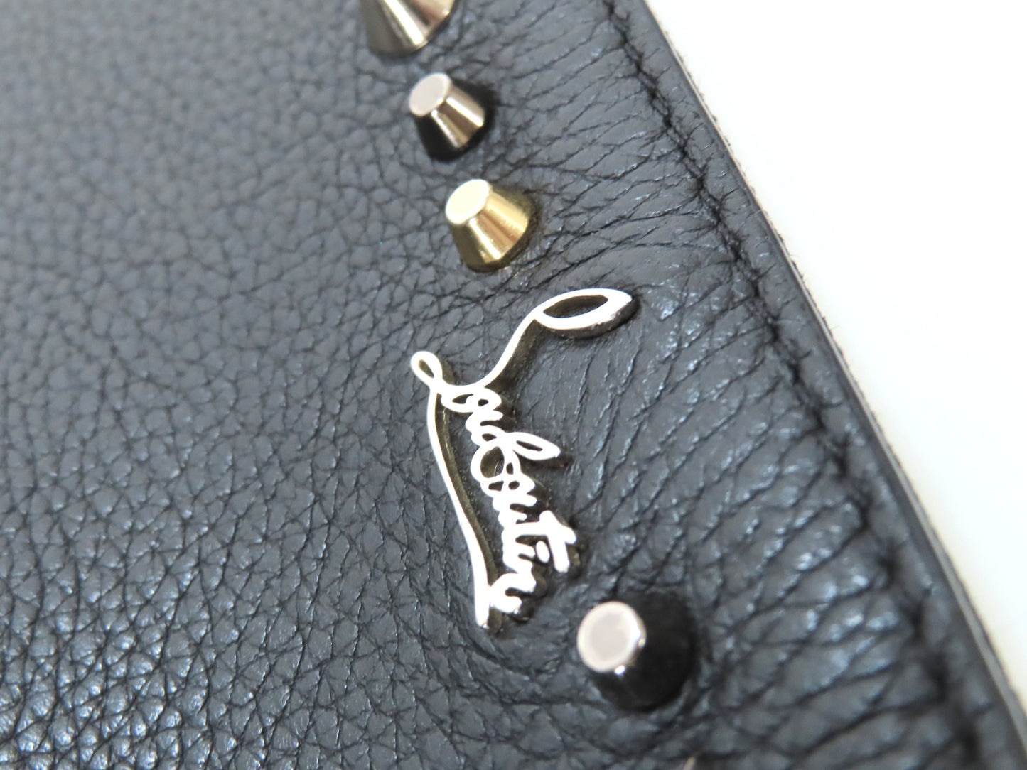 Christian Louboutin Studded Shoulder Bag/Clutch Bag in Black Leather
