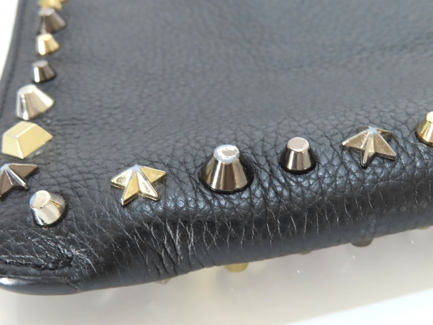Christian Louboutin Studded Shoulder Bag/Clutch Bag in Black Leather