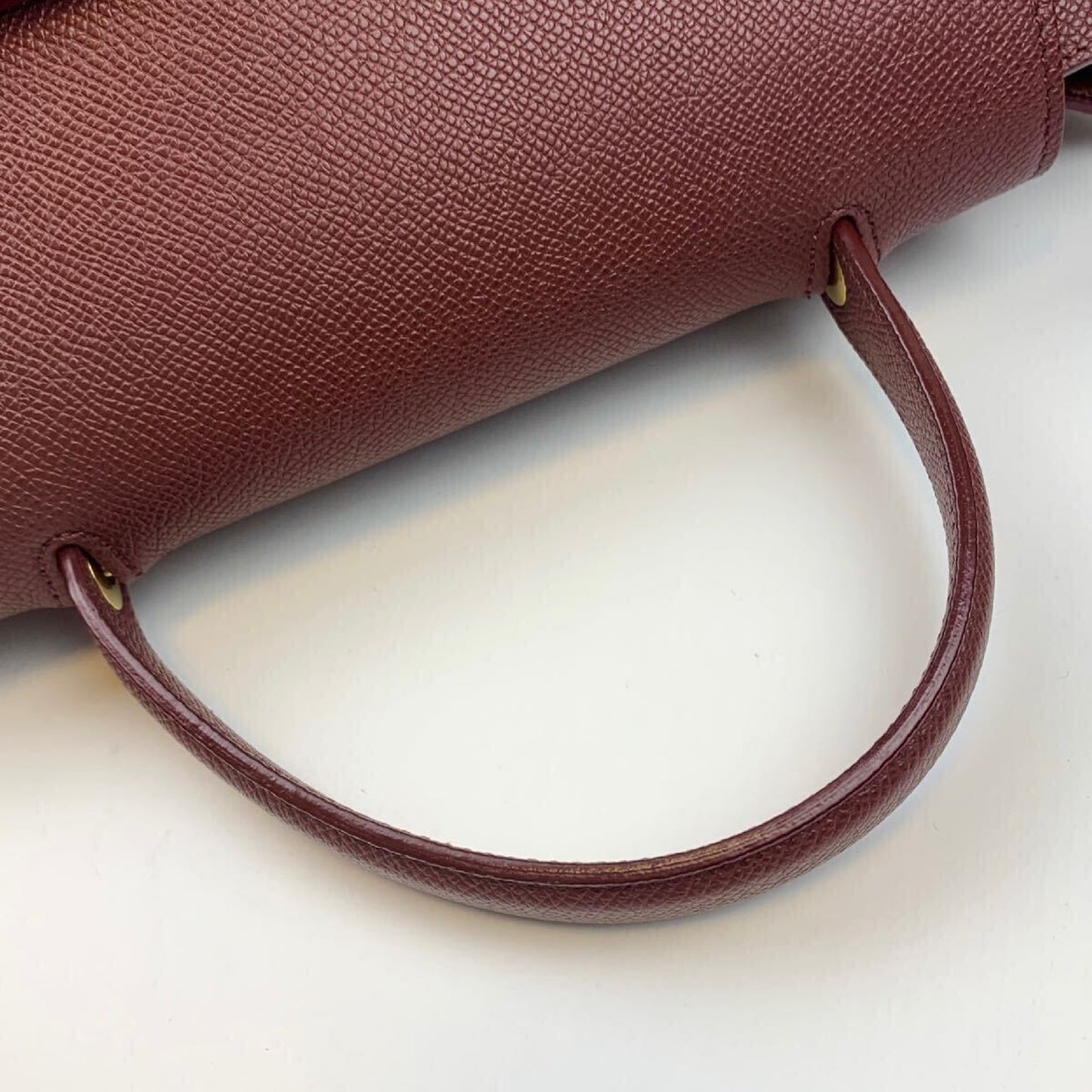 CELINE Mini Belt Bag, Limited Edition Color, 2-Way Handbag/Shoulder Bag, Bordeaux Leather with Gold Logo