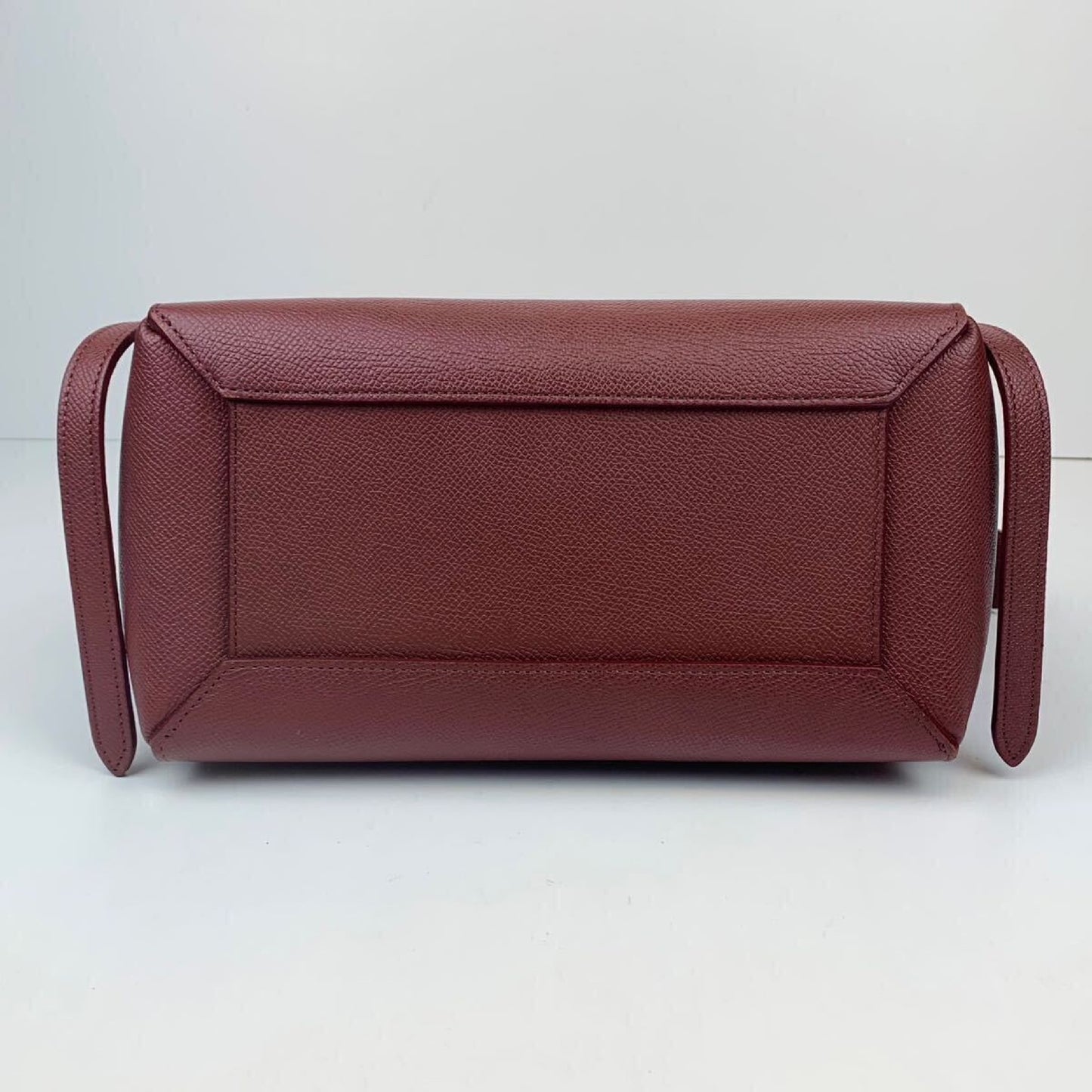 CELINE Mini Belt Bag, Limited Edition Color, 2-Way Handbag/Shoulder Bag, Bordeaux Leather with Gold Logo