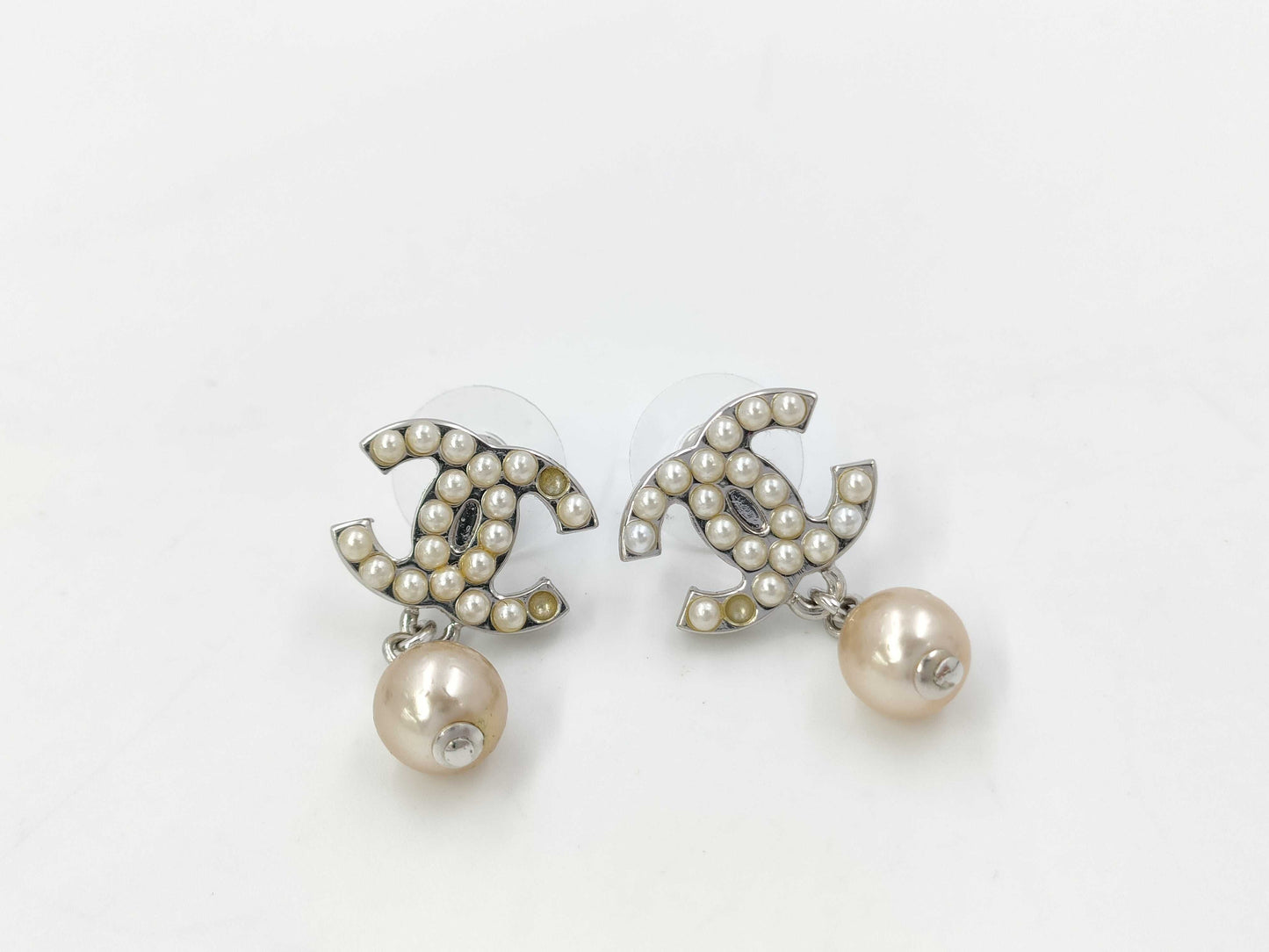 CHANEL CHANEL Coco Mark Dangle Pearl Earrings SV 05A Earrings