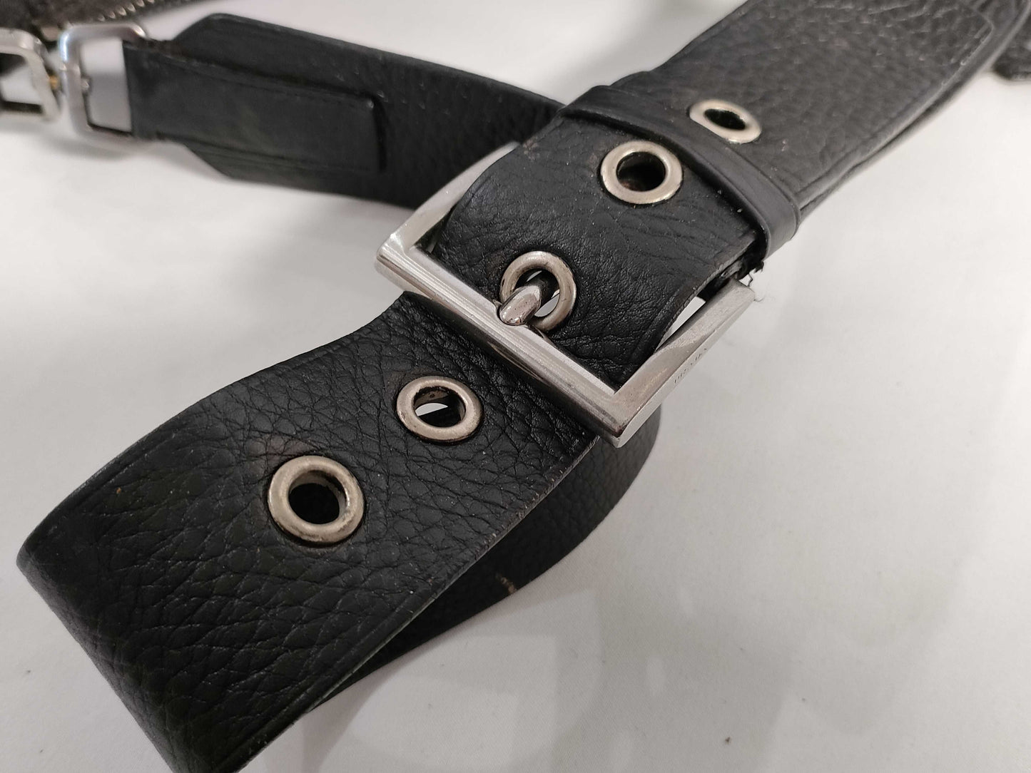 PRADA Nylon and Leather Shoulder Bag in Black