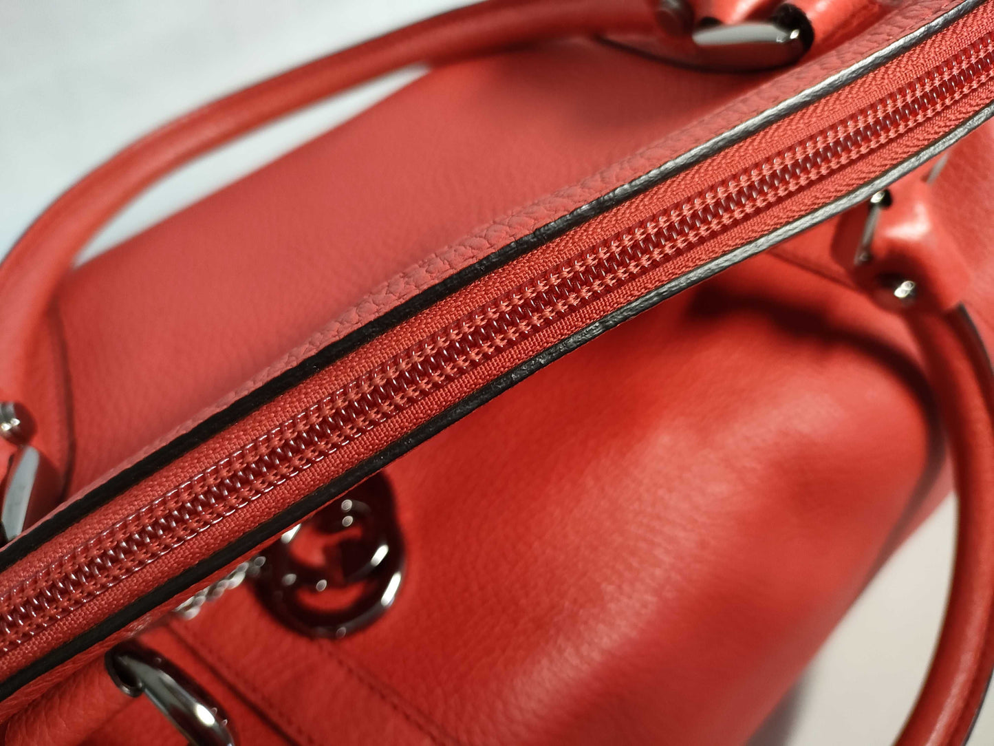 GUCCI GUCCI Gucci Tote Bag Leather Red Tote Bag
