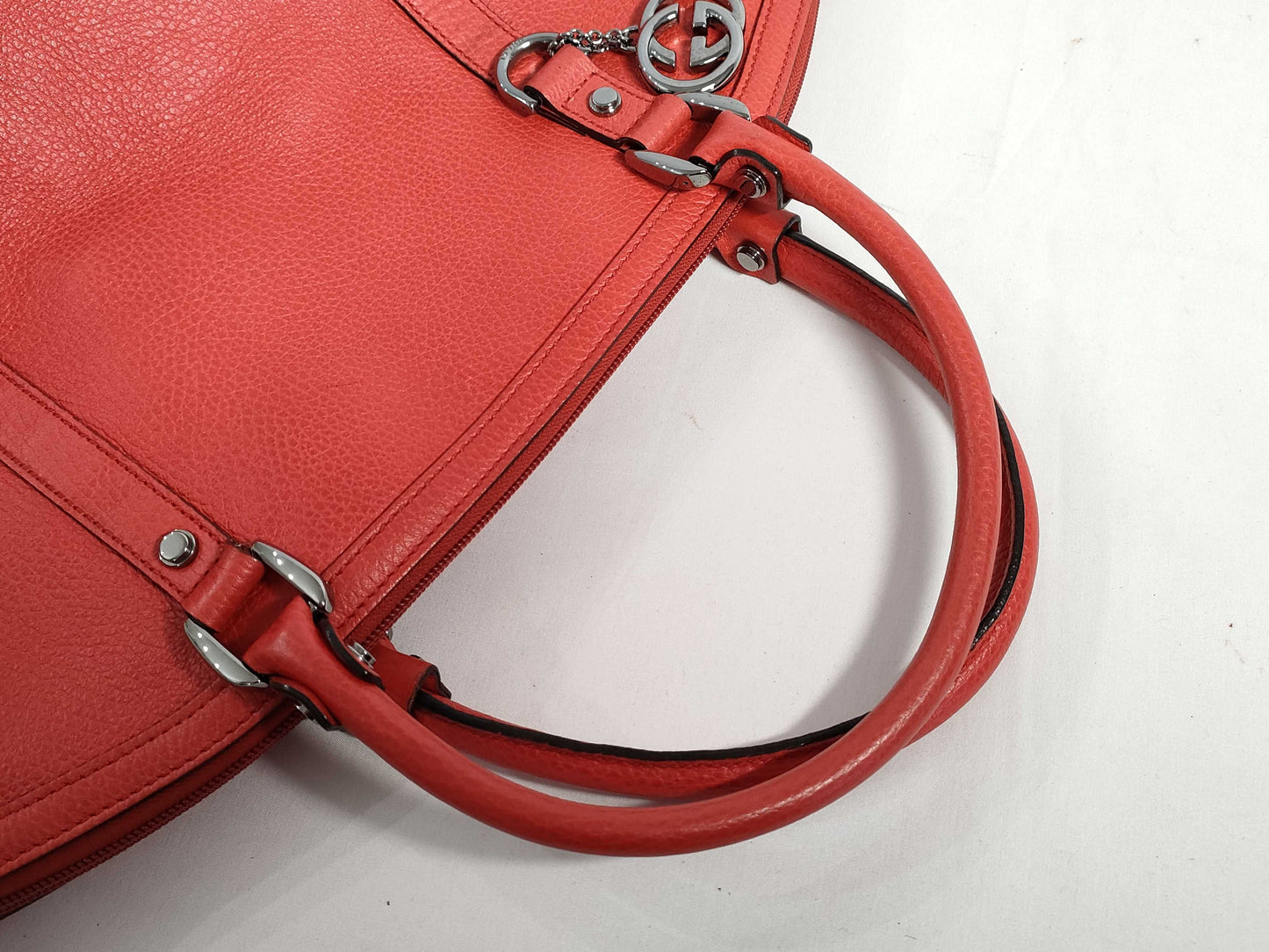 GUCCI GUCCI Gucci Tote Bag Leather Red Tote Bag