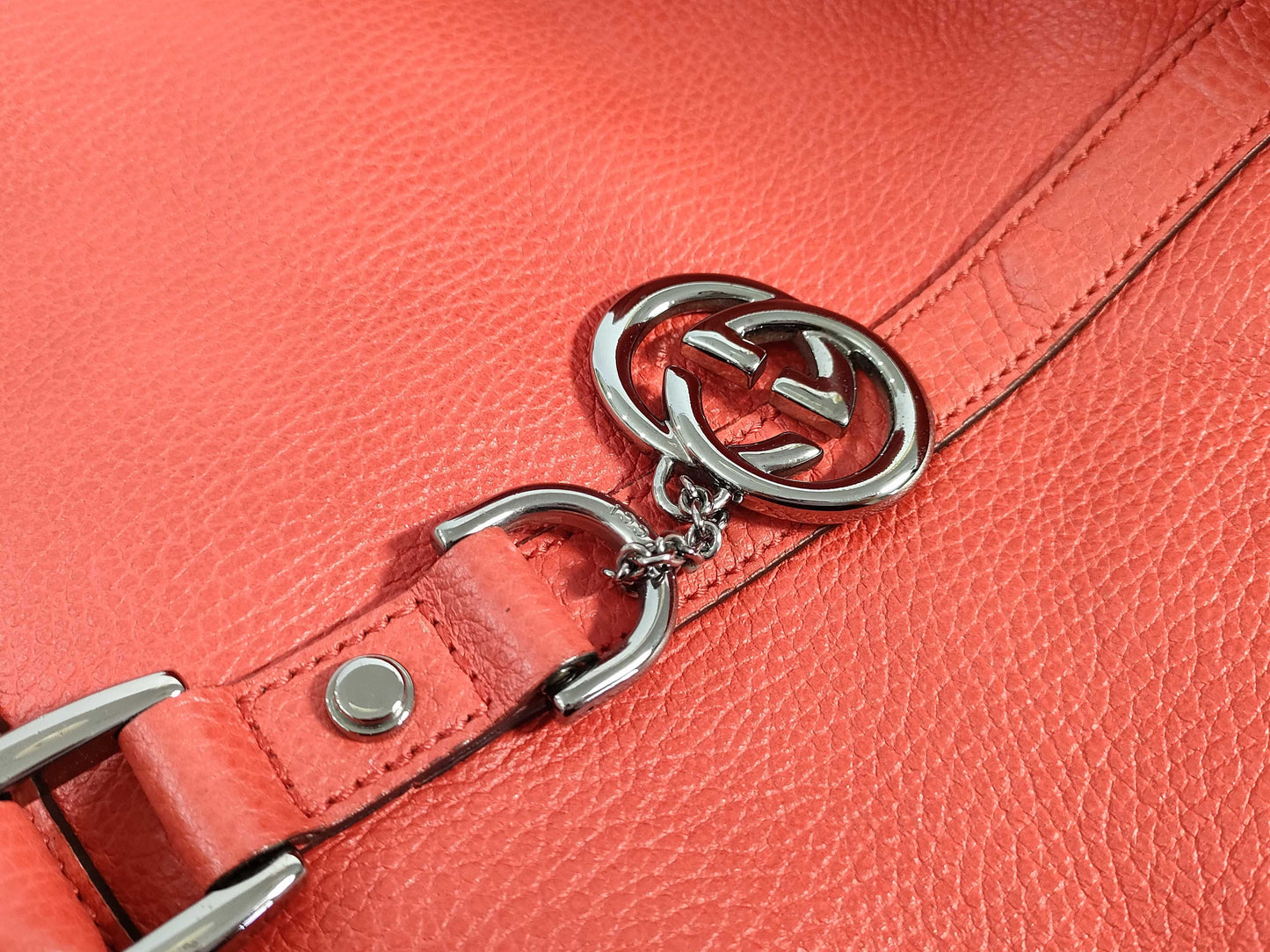 GUCCI GUCCI Gucci Tote Bag Leather Red Tote Bag