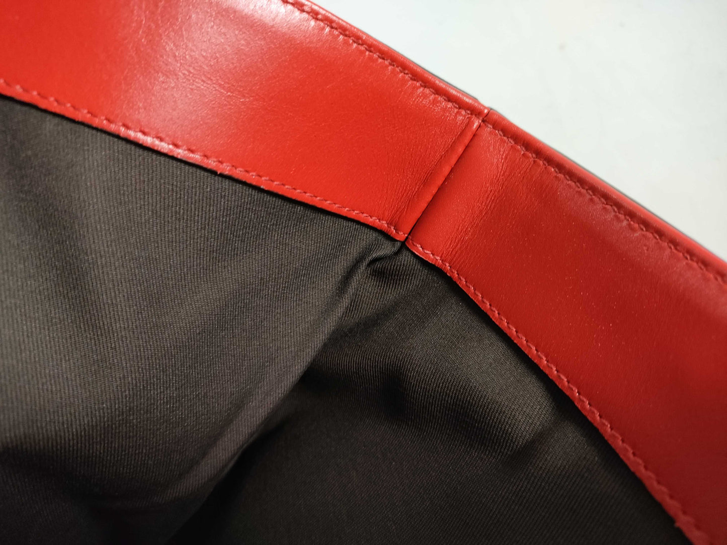 GUCCI Diamantellax Leather Tote Bag, Red