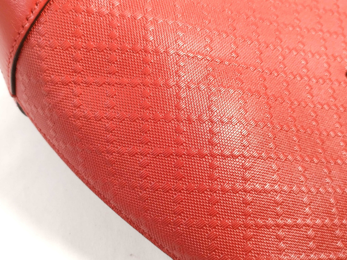 GUCCI Diamantellax Leather Tote Bag, Red