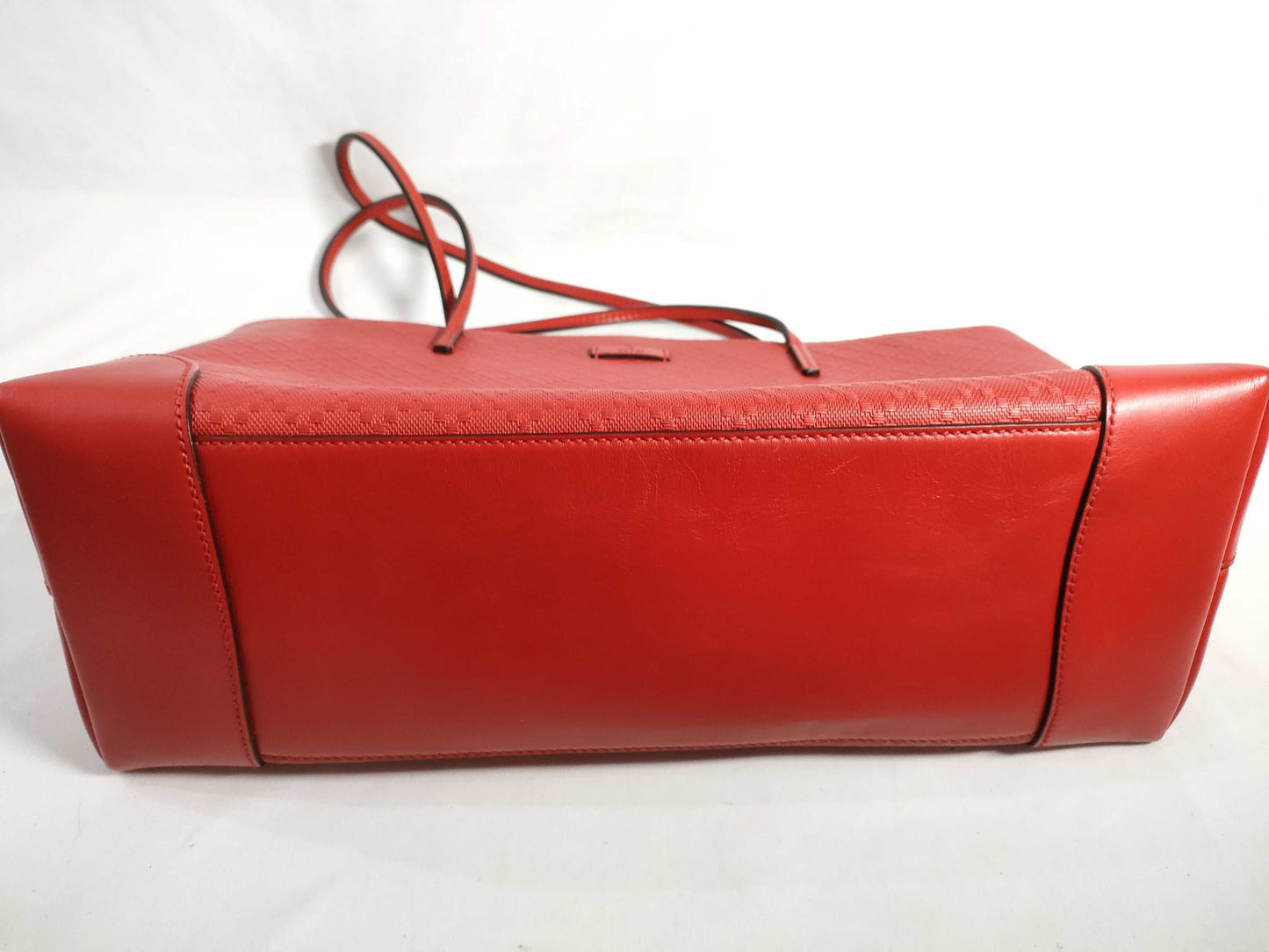 GUCCI Diamantellax Leather Tote Bag, Red