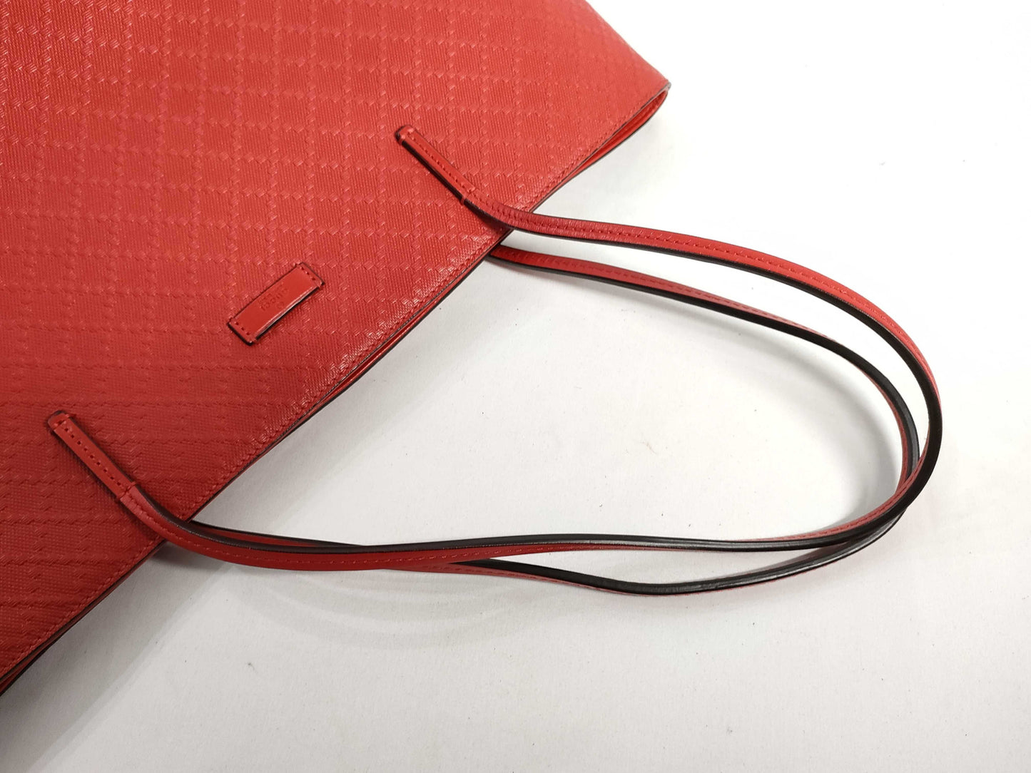 GUCCI Diamantellax Leather Tote Bag, Red