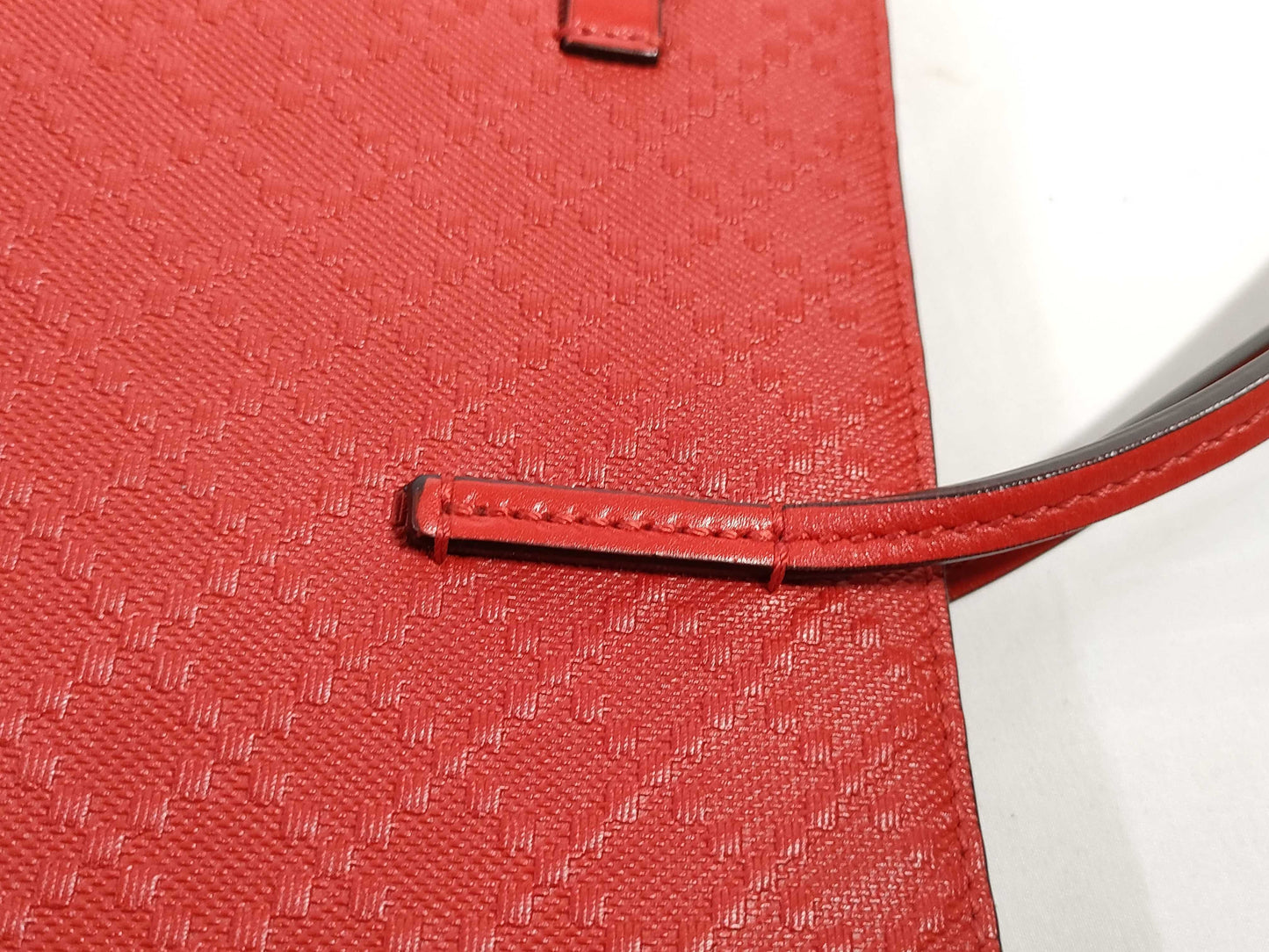 GUCCI Diamantellax Leather Tote Bag, Red