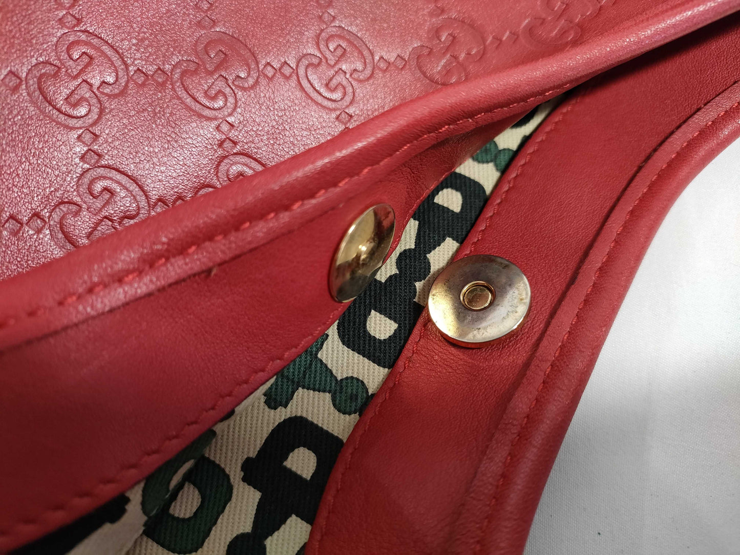 GUCCI Guccissima Tote Bag Micro Shimmer Leather GG Logo Red Tote Bag
