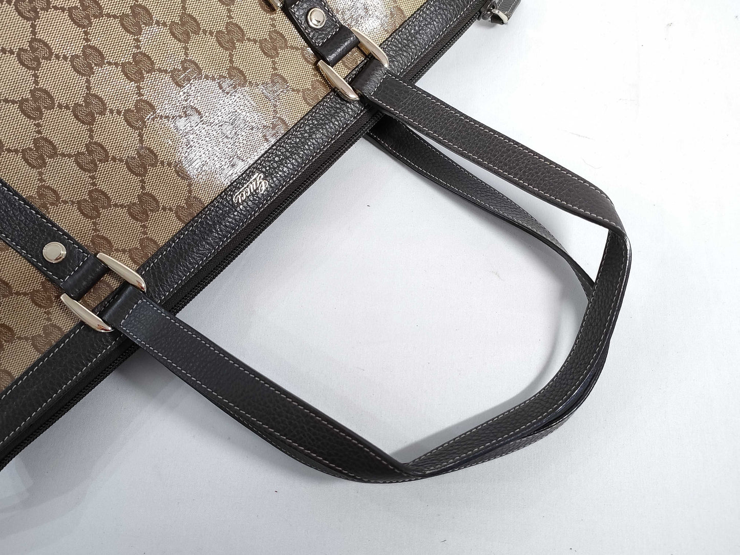 GUCCI GG GUCCI Abbey Brown Gold Hardware GG Canvas Tote Bag Shoulder Bag Women's Tote Bag