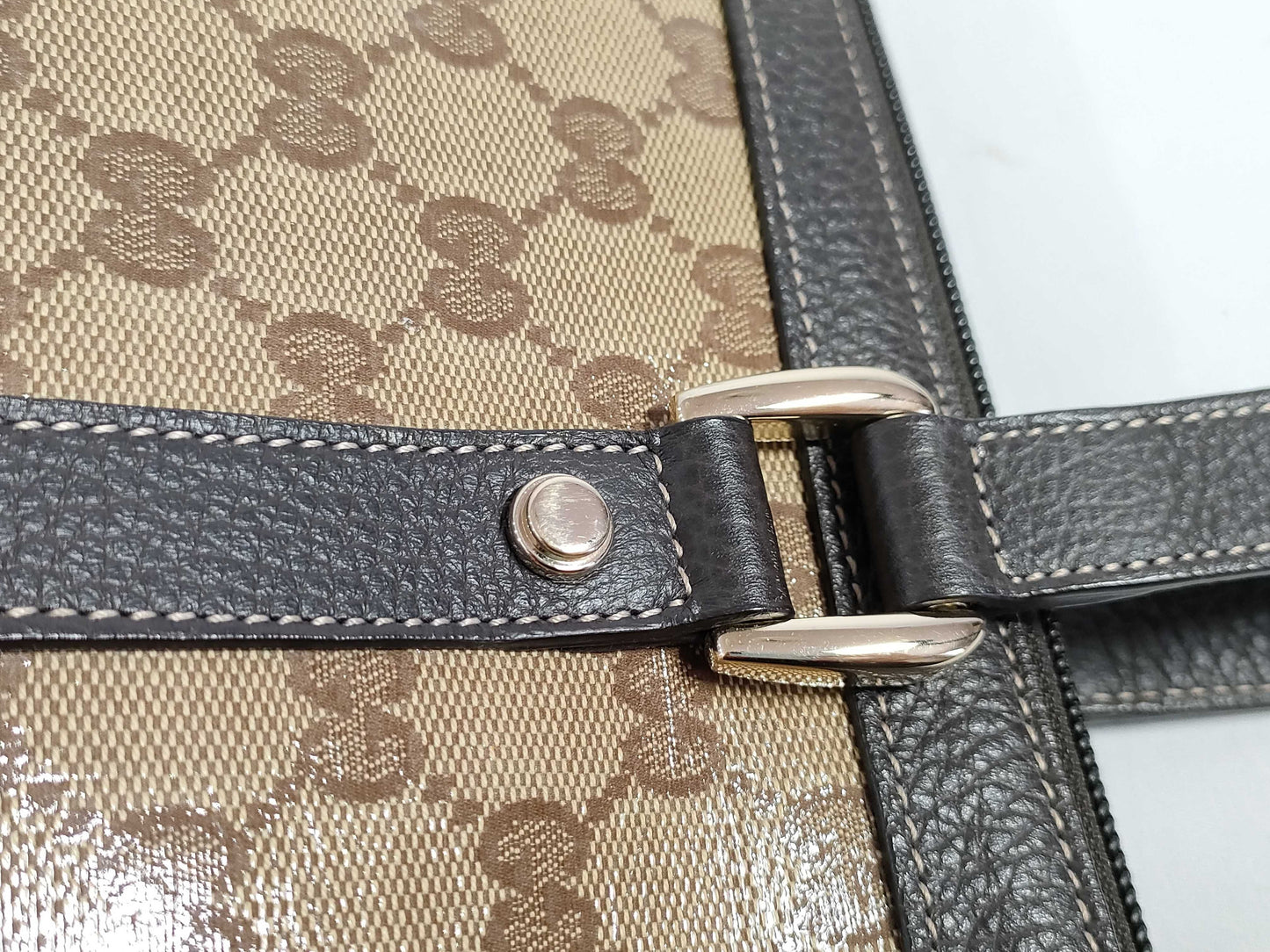 GUCCI GG GUCCI Abbey Brown Gold Hardware GG Canvas Tote Bag Shoulder Bag Women's Tote Bag