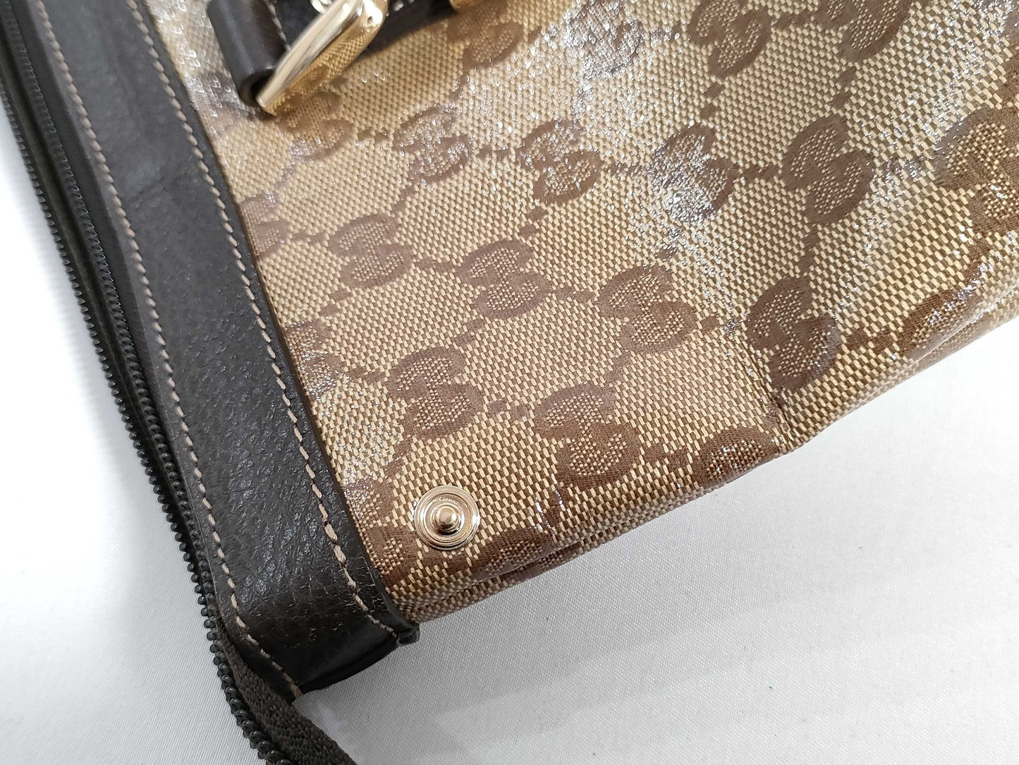 GUCCI GG GUCCI Abbey Brown Gold Hardware GG Canvas Tote Bag Shoulder Bag Women's Tote Bag