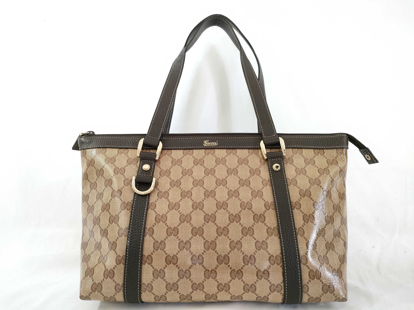 GUCCI GG GUCCI Abbey Brown Gold Hardware GG Canvas Tote Bag Shoulder Bag Women's Tote Bag