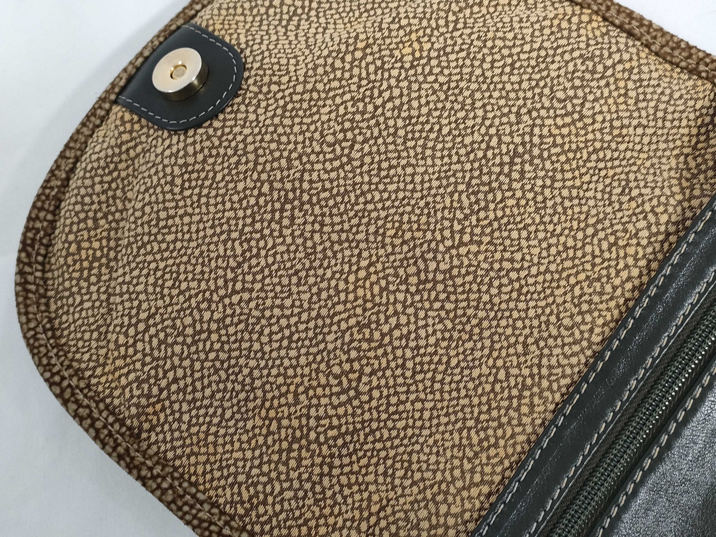 BORBONESE Shoulder Bag Leather Green Shoulder Bag